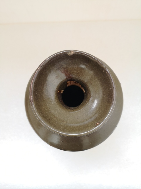 古玩陶瓷磁州窯茶葉末釉雙系盤口瓶拍賣,當(dāng)前價格580元