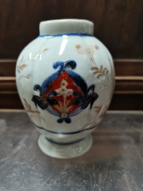 古玩陶瓷青花加彩描金瓜棱罐拍賣，當前價格2600元