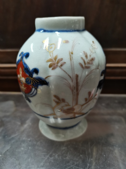 古玩陶瓷青花加彩描金瓜棱罐拍賣，當前價格2600元