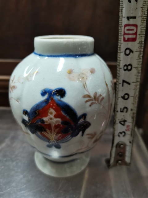古玩陶瓷青花加彩描金瓜棱罐拍賣，當前價格2600元
