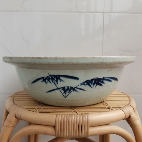 古玩陶瓷青花魚藻紋折沿盆拍賣,當(dāng)前價格12000元