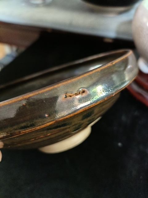 古玩陶瓷元.時期醬釉碗拍賣，當前價格1800元