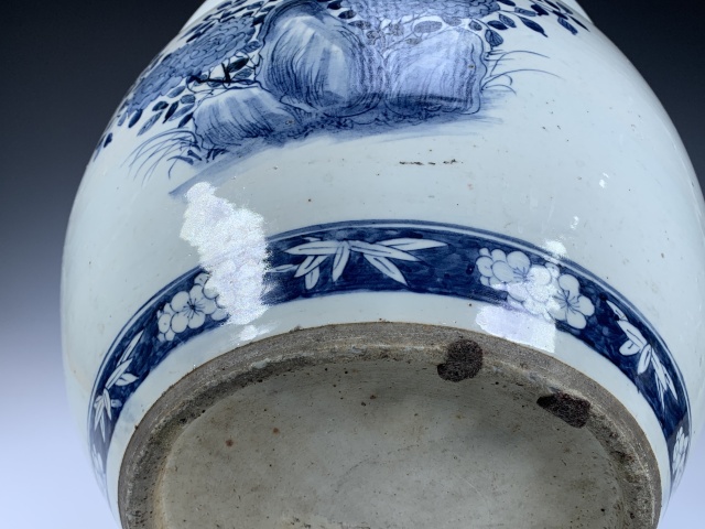 古玩陶瓷（已實物鑒真）晚清-青花錦雞牡丹紋-大卷缸拍賣，當前價格20768元