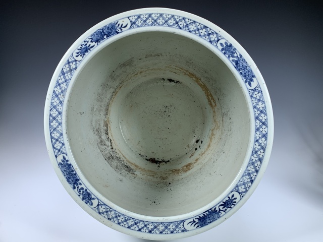 古玩陶瓷（已實物鑒真）晚清-青花錦雞牡丹紋-大卷缸拍賣，當前價格20768元