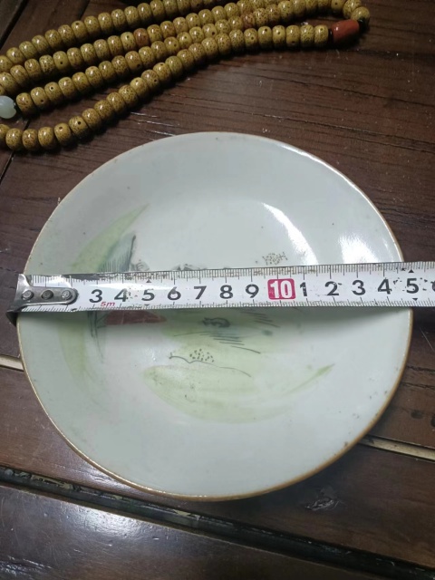 古玩陶瓷嘉慶本朝款粉彩山水紋什錦盤拍賣,當前價格2200元