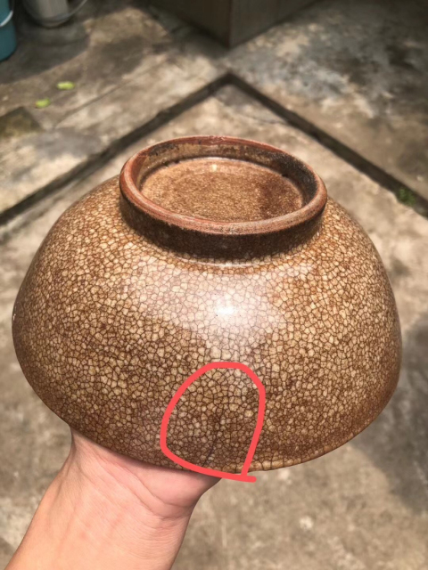 古玩陶瓷清中乾隆時期哥釉大碗拍賣,當前價格9800元