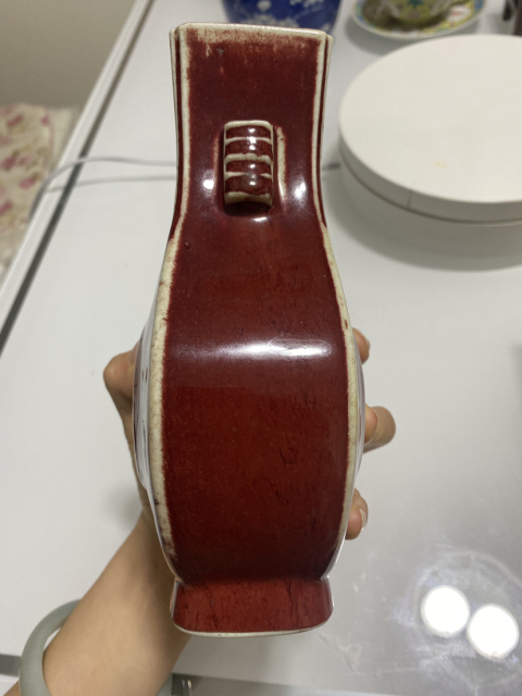 古玩陶瓷清中期窯變釉貫耳尊拍賣,當前價格32800元