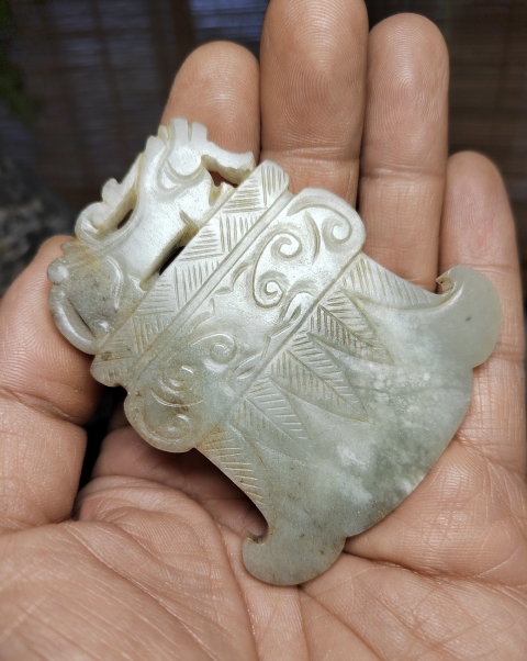 古玩玉器和田玉“府上有壽”佩拍賣，當前價格4000元