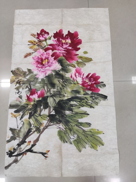 古玩字畫老中美協(xié)河南名家唐海 富貴花開拍賣，當(dāng)前價(jià)格368元