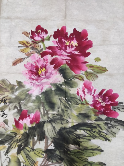 古玩字畫老中美協(xié)河南名家唐海 富貴花開拍賣，當(dāng)前價(jià)格368元