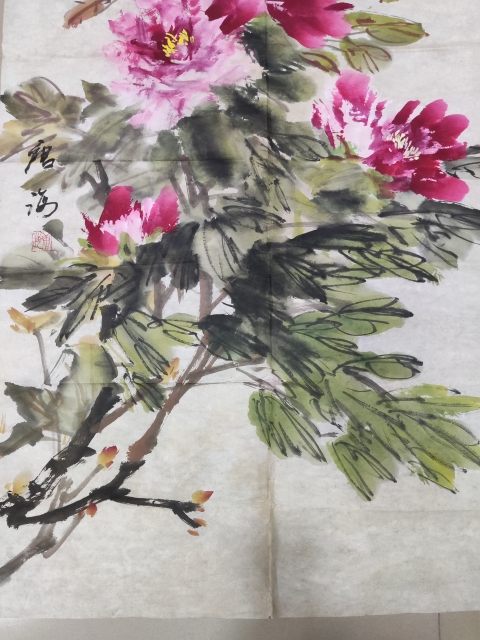 古玩字畫老中美協(xié)河南名家唐海 富貴花開拍賣，當(dāng)前價(jià)格368元