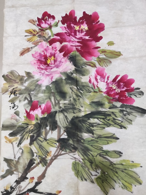 古玩字畫老中美協(xié)河南名家唐海 富貴花開拍賣，當(dāng)前價(jià)格368元