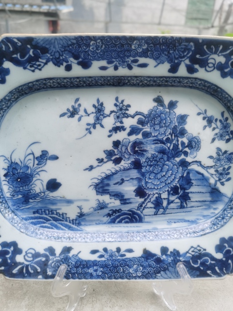 古玩陶瓷雍乾青花花卉紋長盤拍賣,當(dāng)前價格1388元