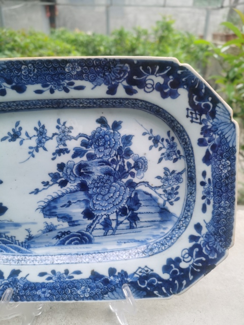 古玩陶瓷雍乾青花花卉紋長盤拍賣,當(dāng)前價格1388元