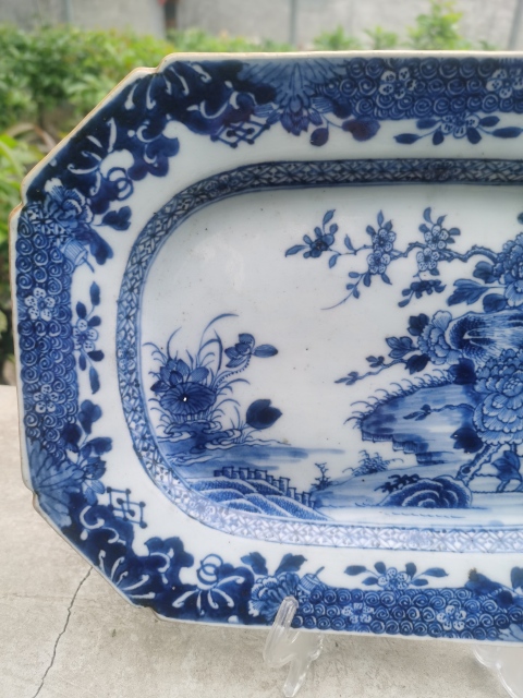 古玩陶瓷雍乾青花花卉紋長盤拍賣,當(dāng)前價格1388元