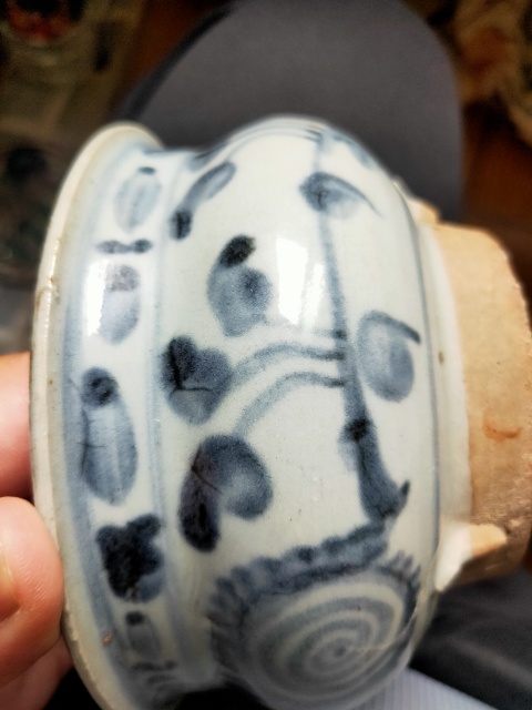 古玩陶瓷【平臺實物保真】明末清初青花香爐拍賣,當前價格1288元