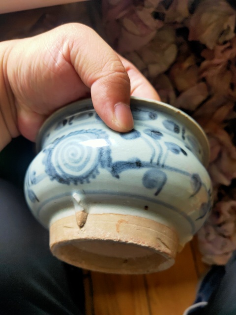 古玩陶瓷【平臺實物保真】明末清初青花香爐拍賣,當前價格1288元