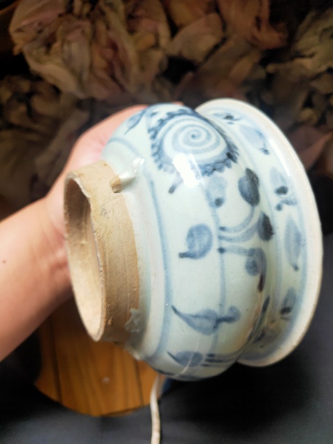 古玩陶瓷【平臺實物保真】明末清初青花香爐拍賣,當前價格1288元