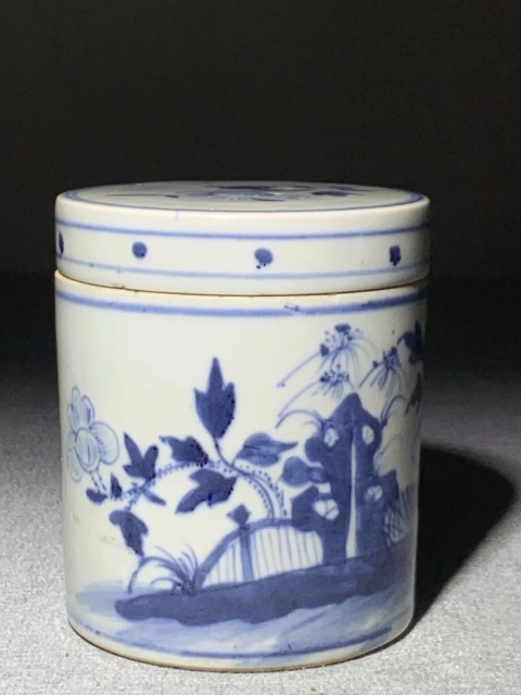 古玩陶瓷青花洞石花卉蓋罐拍賣，當前價格1880元