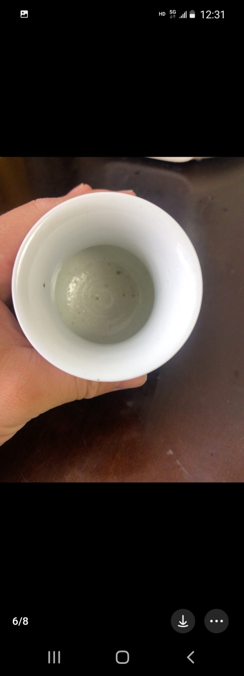 古玩陶瓷清晚期青花纏枝蓮紋渣斗拍賣，當前價格4800元