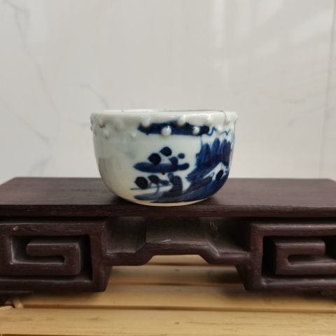 古玩陶瓷青花山水人物圖小鼓釘洗拍賣,當前價格0元