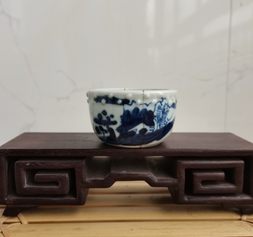 古玩陶瓷青花山水人物圖小鼓釘洗拍賣,當前價格0元