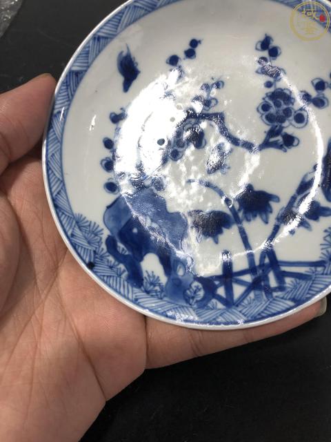 古玩陶瓷清康熙青花洞石花卉賞盤拍賣,當(dāng)前價格1200元