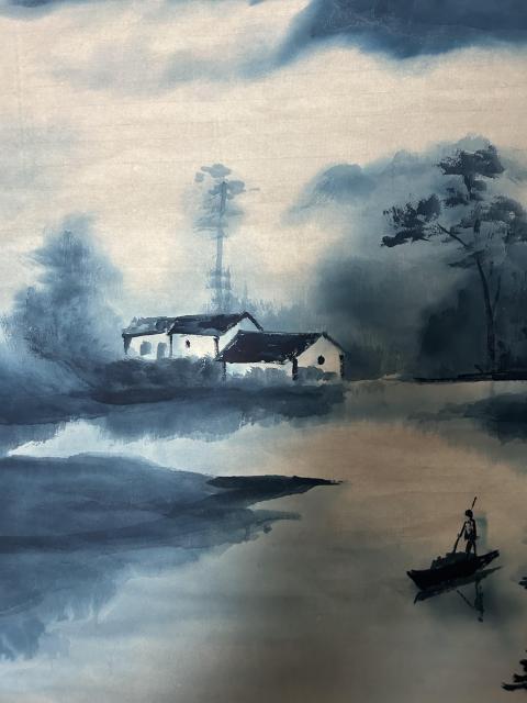 古玩字畫雙紅袍畫家黃亞偉《雨后青山》拍賣,當前價格850元