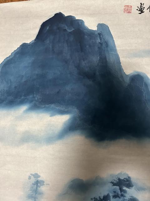 古玩字畫雙紅袍畫家黃亞偉《雨后青山》拍賣,當前價格850元