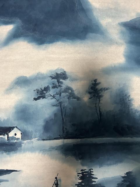 古玩字畫雙紅袍畫家黃亞偉《雨后青山》拍賣,當前價格850元