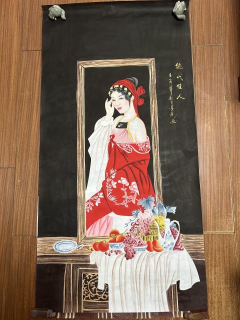 古玩字畫墨影老師《工筆仕女》拍賣，當前價格980元