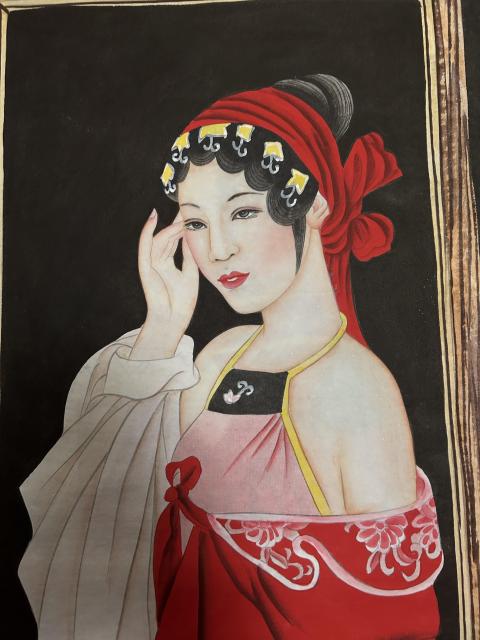 古玩字畫墨影老師《工筆仕女》拍賣，當前價格980元