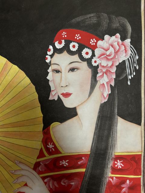 古玩字畫墨影老師戲曲人物作品《國色天香》拍賣,當前價格980元