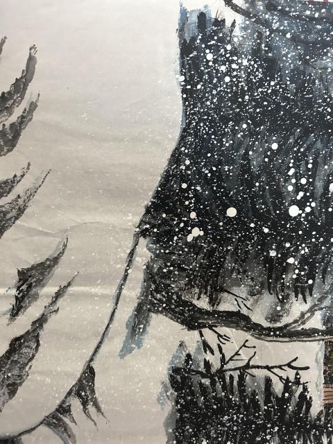 古玩字畫莫遠(yuǎn)峰老師作品雪景拍賣,當(dāng)前價格588元