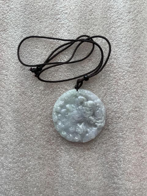 古玩玉器天然翡翠雕“鳳凰牡丹”牌拍賣，當前價格298元