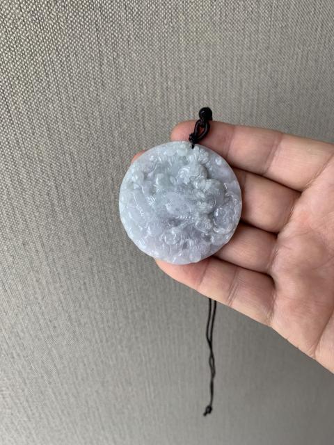 古玩玉器天然翡翠雕“鳳凰牡丹”牌拍賣，當前價格298元