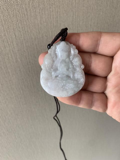 古玩玉器天然翡翠雕“觀音”掛件拍賣，當前價格260元