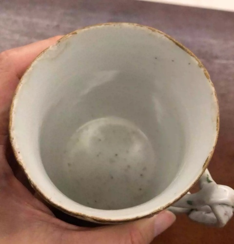 古玩陶瓷清代廣彩描金人物故事紋大號馬克杯拍賣，當前價格980元