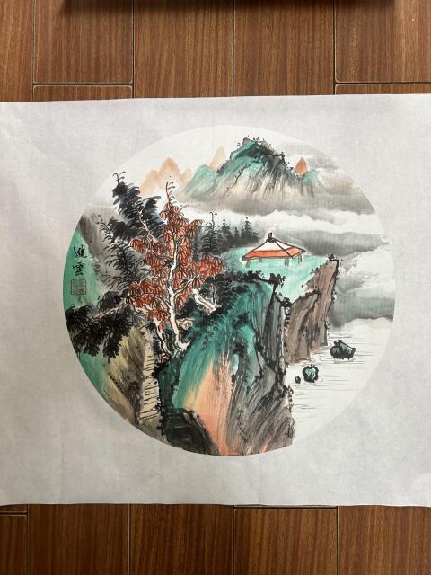 古玩字畫秦進云老師作品山水拍賣,當前價格358元