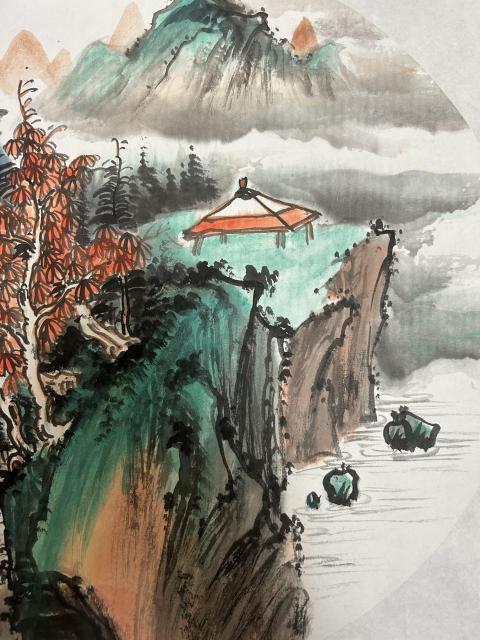 古玩字畫秦進云老師作品山水拍賣,當前價格358元