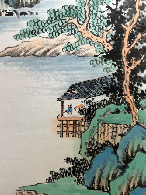 古玩字畫大紅袍畫家胡建國老師《山居圖》拍賣,當前價格850元