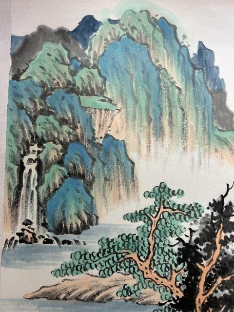 古玩字畫大紅袍畫家胡建國老師《山居圖》拍賣,當前價格850元