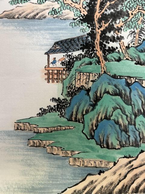 古玩字畫大紅袍畫家胡建國老師《山居圖》拍賣,當前價格850元