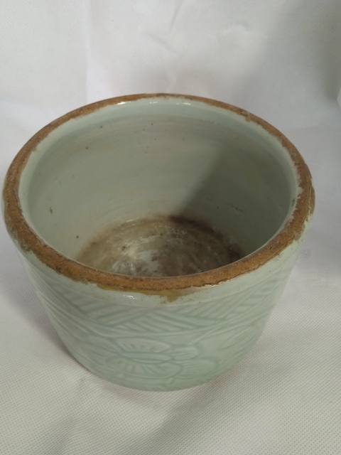 古玩陶瓷豆青釉香爐拍賣,當前價格888元