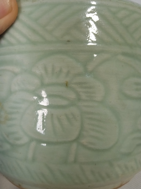 古玩陶瓷豆青釉香爐拍賣,當前價格888元