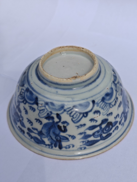 古玩陶瓷明中·青花海馬紋碗拍賣,當前價格8000元