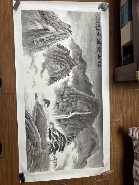 古玩字畫曹雪巖老師精品水墨大作國畫山水拍賣,當前價格988元