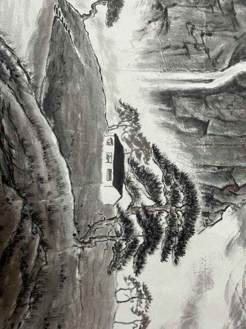 古玩字畫曹雪巖老師精品水墨大作國畫山水拍賣,當前價格988元
