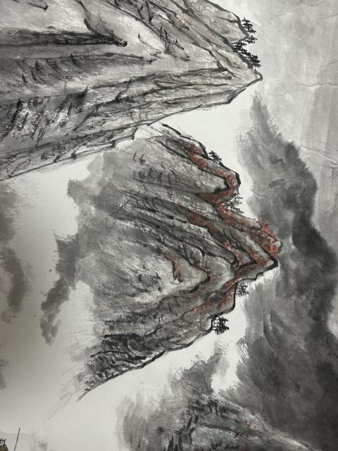 古玩字畫曹雪巖老師精品水墨大作國畫山水拍賣,當前價格988元