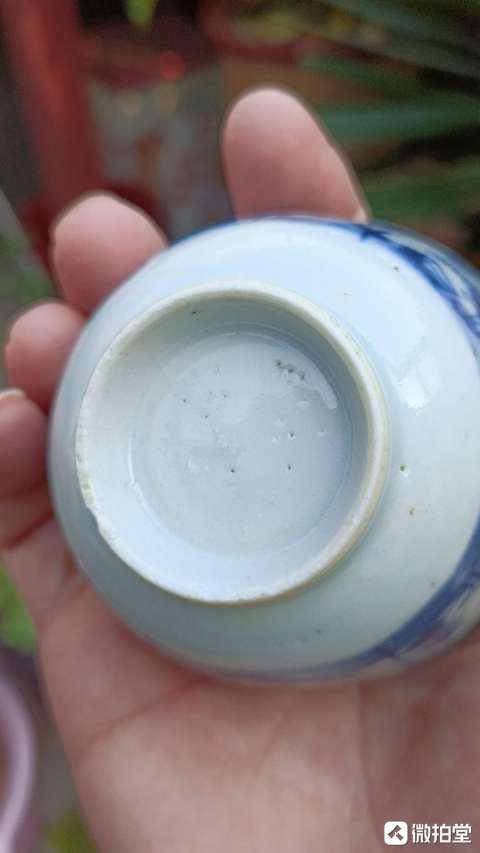 古玩陶瓷清康熙細路青花人物嬰戲紋賞杯拍賣,當前價格298元